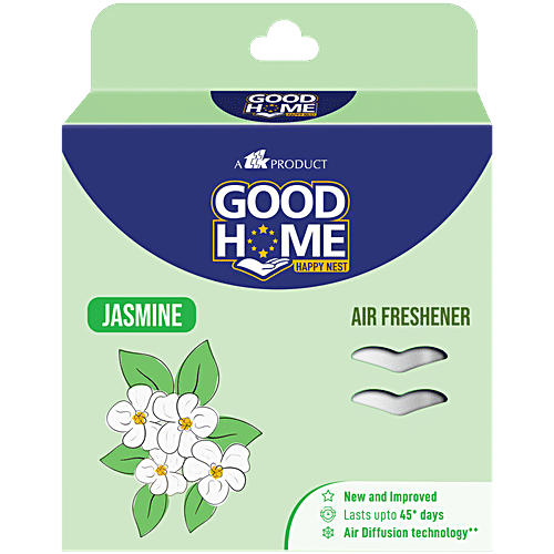 Good Home Air-Freshener Jasmine For Bathrooms, Suitcases, Cupboards, Shoe Racks | Long-Lasting Fragrance, 75 g  With Improved Longer Lasting Fragrance
