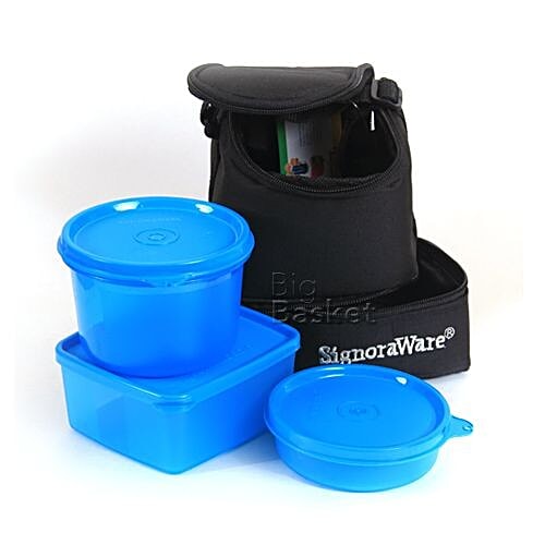 Buy Signoraware 525 Trio Lunch Box With Bag Pink 1 Pc Online at the