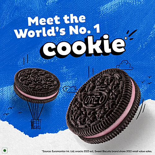 Cadbury Oreo Creame Biscuit - Strawberry, 46.3 g Pouch 