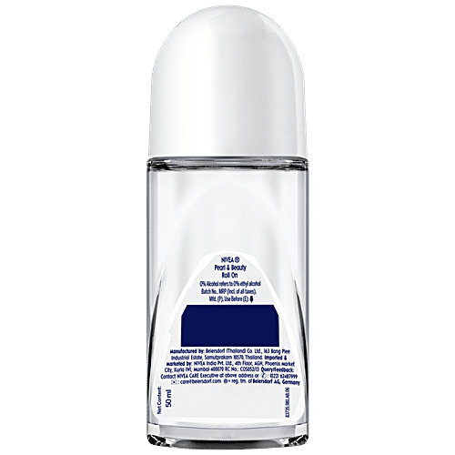 Nivea Pearl & Beauty Women Deodorant Roll On - For Smooth & Beautiful Underarms, 48h Protection, 50 ml Bottle 