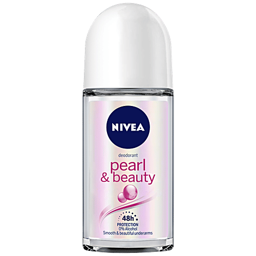 Nivea Pearl & Beauty Women Deodorant Roll On - For Smooth & Beautiful Underarms, 48h Protection, 50 ml Bottle 
