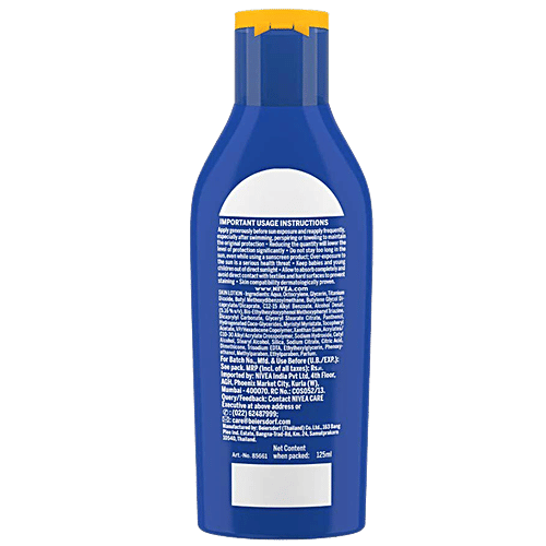 Nivea Sun Lotion SPF 50 With UVA & UVB Protection - Water Resistant Sunscreen For Men & Women, 125 ml  
