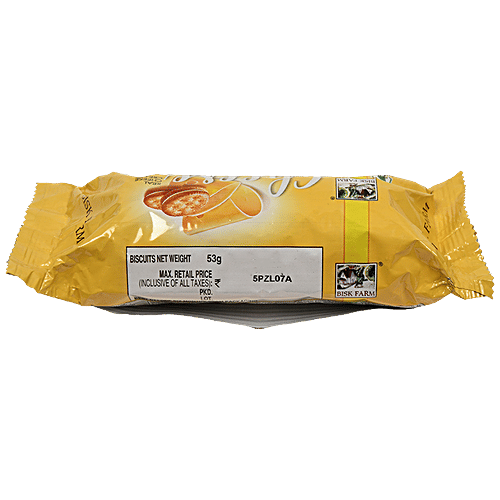 Bisk Farm Biscuits - Cheese Cream, Delicious, Teatime Snack, 53 g Pouch Zero Trans Fat