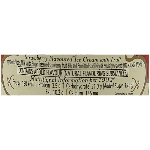 Mother Dairy Fruit Classic Strawberry Crush Ice Cream - Natural Flavour, 115 ml Cup 