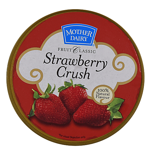 Mother Dairy Fruit Classic Strawberry Crush Ice Cream - Natural Flavour, 115 ml Cup 