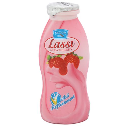 Buy Mother Dairy Lassi Strawberry Asli Refreshment 200 Ml Bottle Online