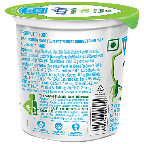 Buy Mother Dairy Nutrifit Probiotic Dahi B Activ Helps Digestion 200 Gm