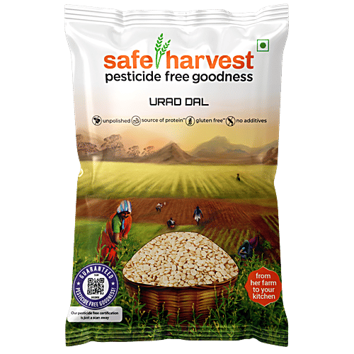 Safe Harvest Urad Dal/Udid Dal - Pesticide Free, 500 g  Pesticide Free Natural Food