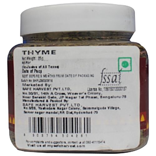 Buy Safe Harvest Thyme 25 Gm Bottle Online At Best Price of Rs 94.05