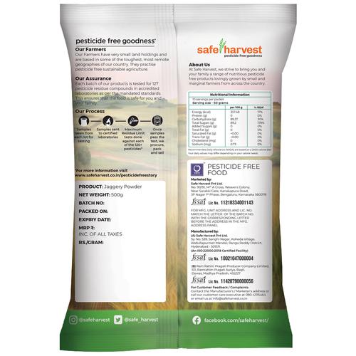 Safe Harvest Jaggery/Bella Powder - Pesticide Free, 500 g  