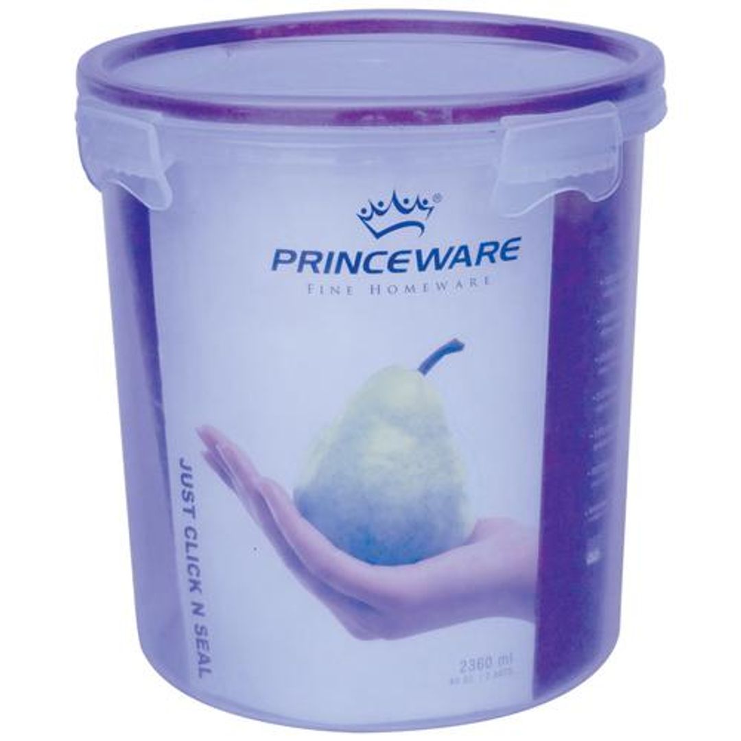 Princeware Click N Seal Canister Microwaveable Plastic Container - L5904-VL, 2.36 L 