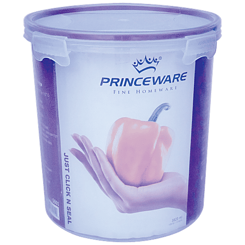 Princeware Click N Seal Canister Microwaveable Plastic Container - L5905-VL, 3.82 L