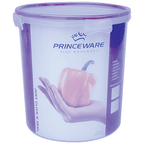 Princeware Click N Seal Canister Microwaveable Plastic Container - L5906-VL, 5.775 L  