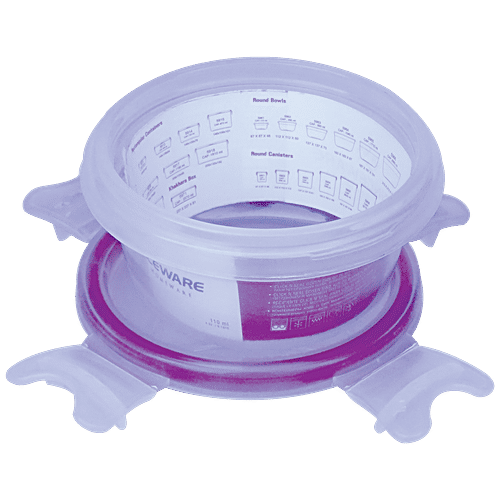 Princeware Click N Seal Round Packing Microwaveable Plastic Container - L5961-VL, 110 ml