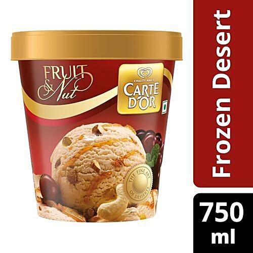 Buy Kwality Walls Frozen Dessert Fruit Nut Carte Dor 750 Ml Jar Online