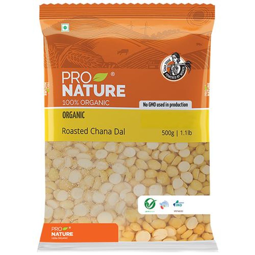 Pro Nature Organic - Roasted Chana Dal/Kadale Bele, 500 g Pouch