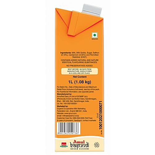 Amul Basundi, 1 L Carton No Preservatives Added