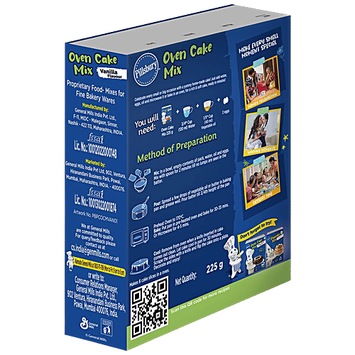 Pillsbury Vanilla Oven Cake Mix - Moist Supreme, 225 g Carton 