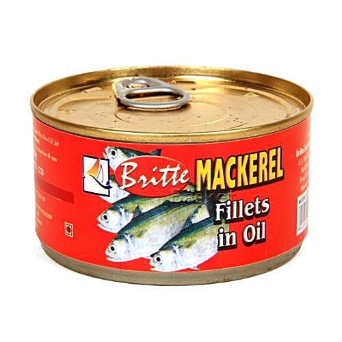 Buy Britte Mackerel In Oil 185 Gm Tin Online at the Best Price of Rs null bigbasket