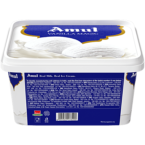 Amul Ice Cream - Vanilla Magic, 1 L Tub 