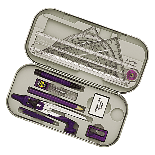 Classmate Asteroid Geometry Box - Unique Compass Cum Divider, 30 Cm Foldable Scale, 1 pc  Precision Tools
 Versatile Compass
