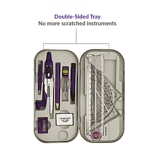 Classmate Asteroid Geometry Box - Unique Compass Cum Divider, 30 Cm Foldable Scale, 1 pc  Precision Tools
 Versatile Compass