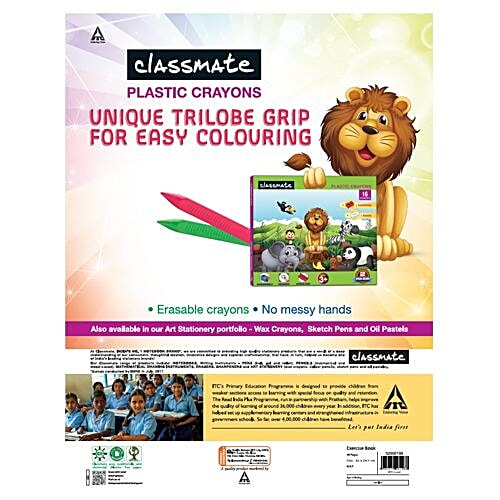 Classmate Sketch Book - Spiral Bound, 40 Pages, 42 cm x 29.7 cm, Unruled, 1 pc  Classmate Drawing Book
 Unique Trilobe Grip