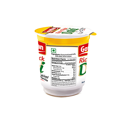 Gowardhan Dahi - Fresh 'n' Thick, 400 g Cup High Protein & Calcium, Aids Better Digestion, Zero Added Sugar