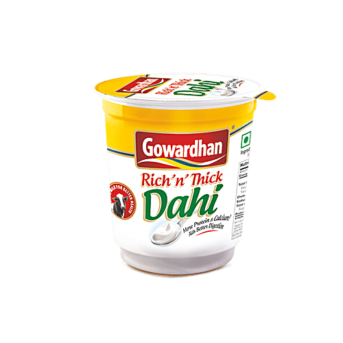 Gowardhan Dahi - Fresh 'n' Thick, 400 g Cup High Protein & Calcium, Aids Better Digestion, Zero Added Sugar