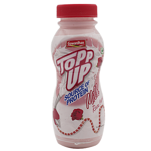 Gowardhan Topp Up Milk - Rose, 200 ml Bottle Source of Protein