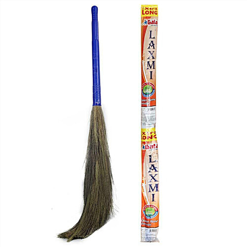 Gala Laxmi Grass Broom Made From Long Lasting Meghalaya Grass - 3.3 Feet, Colour May Vary, 1 pc High Quality
