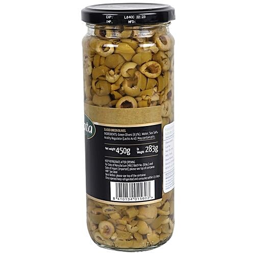Buy Fragata Spanish Olives Sliced Green 450 gm Bottle Online at Best