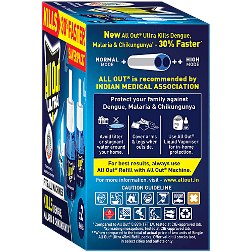 All Out Ultra Mosquito Repellant Refill, 45 ml (Twin Pack) 