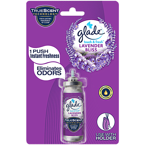 Glade Touch & Fresh Aerosol Air Freshener - Wild Lavender, 12 ml  One Touch Freshness
 Eliminates Odours
 Lasting Fragrance