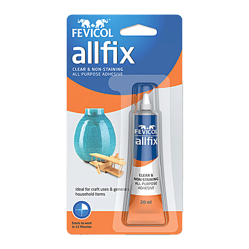 Fevicol Allfix Clear & Non-Staining All Purpose Adhesive, 20 ml Versatile
Waterproof