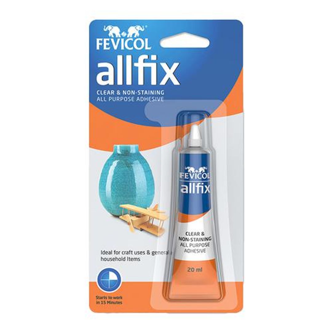 Fevicol Allfix Clear & Non-Staining All Purpose Adhesive - For Craft Uses, General Household Items, 20 ml 