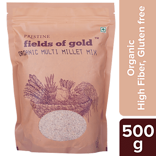 PRISTINE Fields Of Gold - Organic Multi Millet Mix Breakfast Porridge, 500 g  High Fiber, Gluten Free