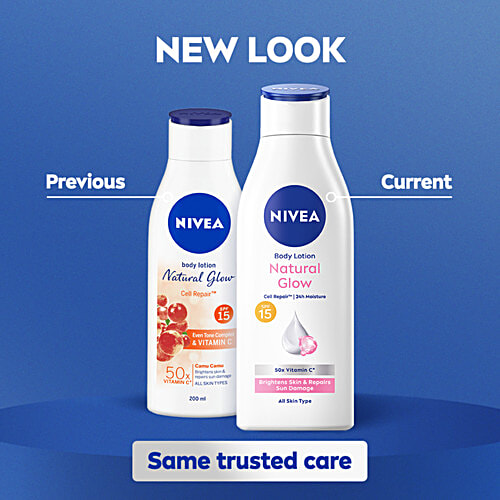 Nivea Natural Glow Cell Repair Body Lotion - SPF 15, 200 ml  
