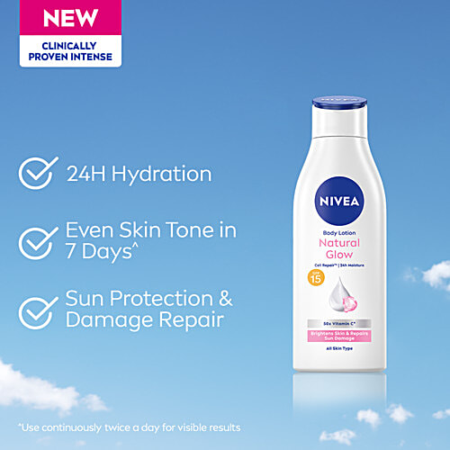 Nivea Natural Glow Cell Repair Body Lotion - SPF 15, 200 ml  