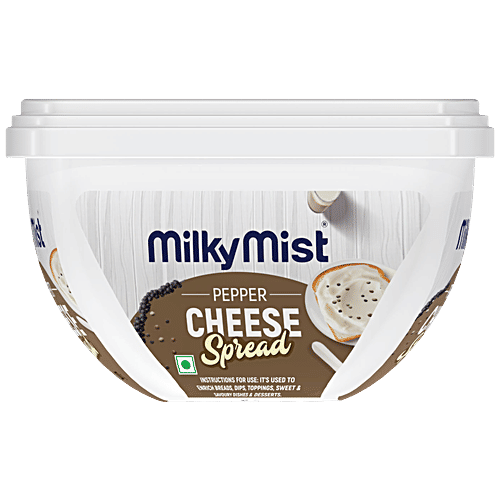 Milky Mist Pepper Cheese Spread, 200 g Cup Processed Cheese Spread, Rich In Protein, Calcium, Enhance Taste & Flavour