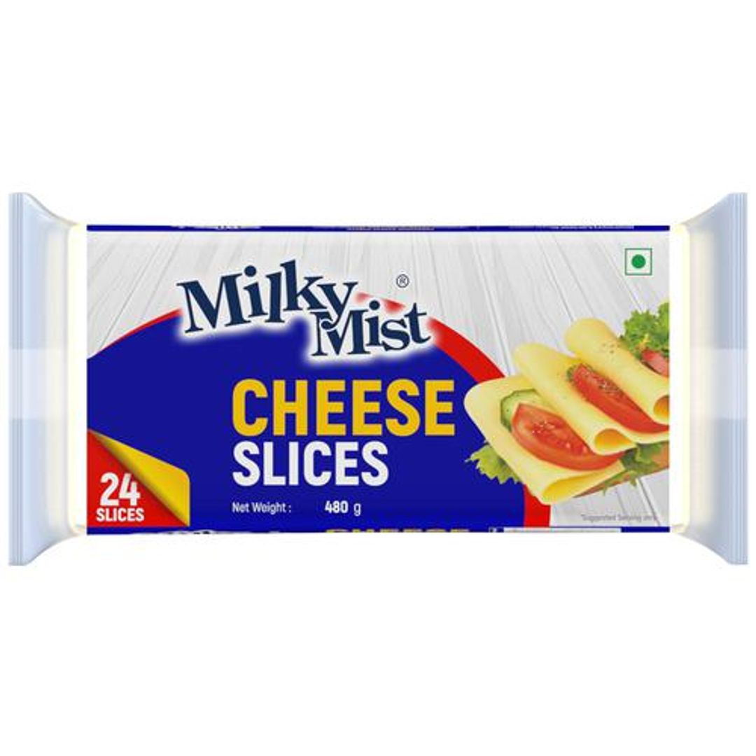 Milky Mist Cheese Slice - Rich In Protein, Calcium, Enhance Taste & Flavour, 480 g Pouch
