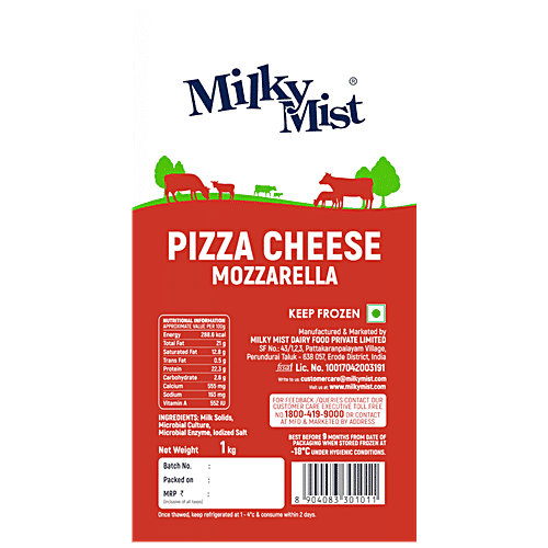 Buy Milky Mist Mozzarella Pizza Cheese 1 Kg Pouch Online At Best Price of Rs 570 bigbasket
