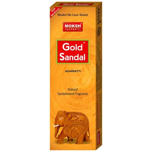 Buy Moksh Gold Agarbatti Sandal Natural Sandalwood Fragrance 60 Gm ...