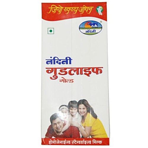 Nandini GoodLife Gold Homogenised & UHT Sterilized Standardised Milk, 1 L Carton 4.5% Fat