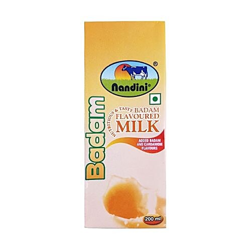 Nandini Flavoured Milk - Badam, 200 ml Carton 