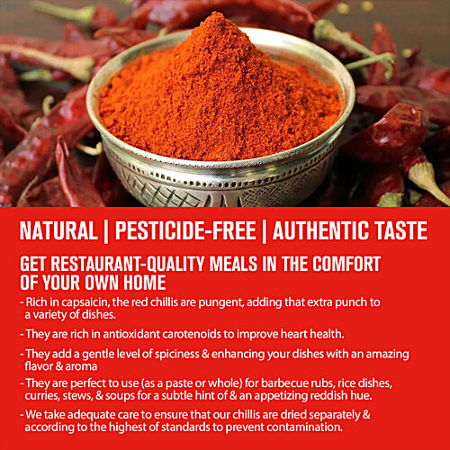 Safe Harvest Red Chilli Long, 200 g  Pesticide Free Natural Food