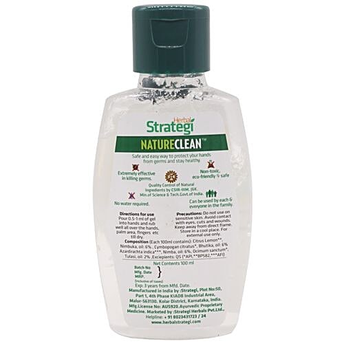 Buy Strategi Natureclean Herbal Hand Sanitizer 100 Ml Bottle Online At