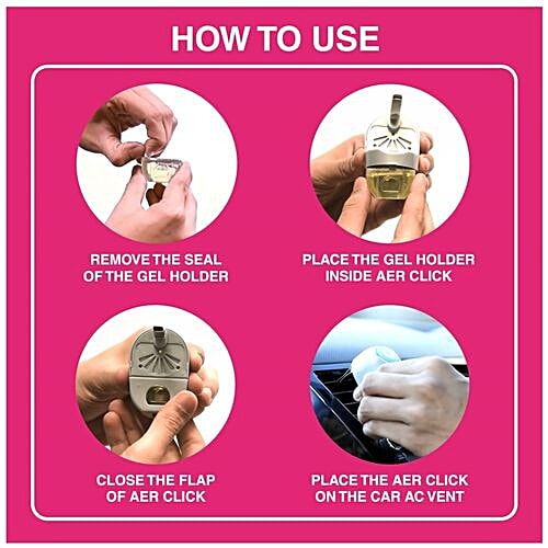 Buy Godrej Aer Click Gel Car Freshener Petal Crush Pink 9 Ml Online at