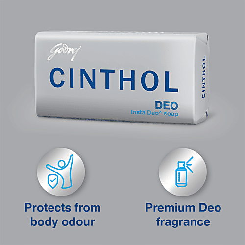 Cinthol Deo Premium Dio Fragrance Soap, Protects from Body Odour, 99.9% Germ Protection, 125 g (Buy 3 Get 75 g Free) Protects from Body Odour, 99.9% Germ Protection