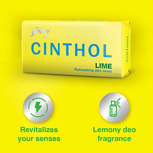 Cinthol Lime Refreshing Deo Soap, 100 g ( Buy 4 get 1 free )